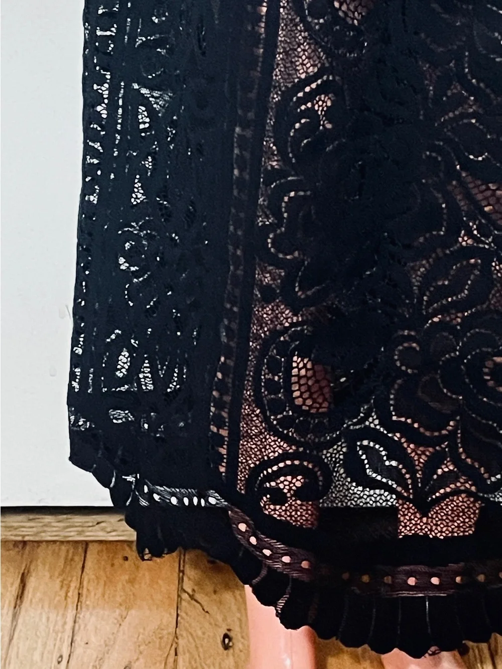 Black top and long black lace skirt. For My Size Barbie Doll. New, Nice
